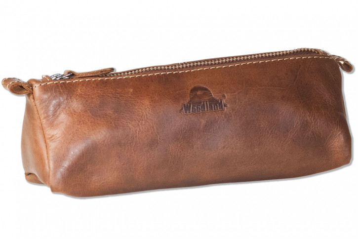 Woodland® Schreibgerätetasche aus hochwertigem OIL PULL-UP Büffelleder in Braun