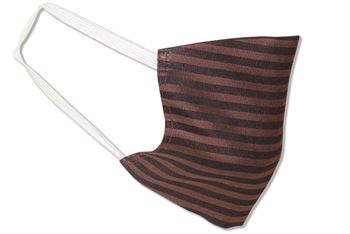 Komfort-Alltagsmaske aus hochwertigem Material und mit besonders elastischen Gummischlaufen - Design: Braune Streifen