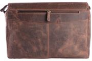 WILD WOODS - Laptop Messenger Bag Vintage Leder große Umhängetasche mit 15,6 Zoll Notebook-Fach Aktentasche für Business Büro Uni Schule Dunkelbraun