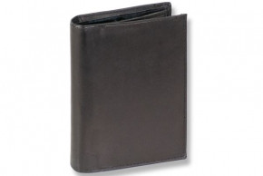 Rinaldo® Hochformat Riegelbörse mit RFID/NFC Blocker aus naturbelassenem, glattem Rindsleder in Schwarz